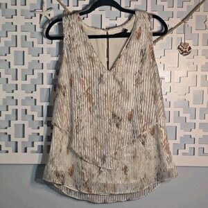 White House Black Market (WHBM) tiered sleeveless blouse M